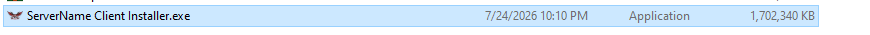 The downloaded installer file.