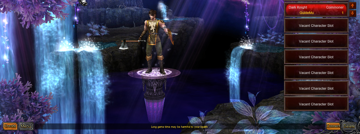Character selection screen.
