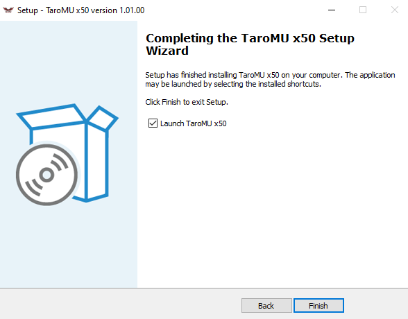 Setup complete — Finish opens the launcher.